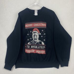 Gildan Ugly Sweater Merry Christmas To Absolutely Fookin Nobody Adult XL Black